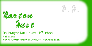 marton hust business card